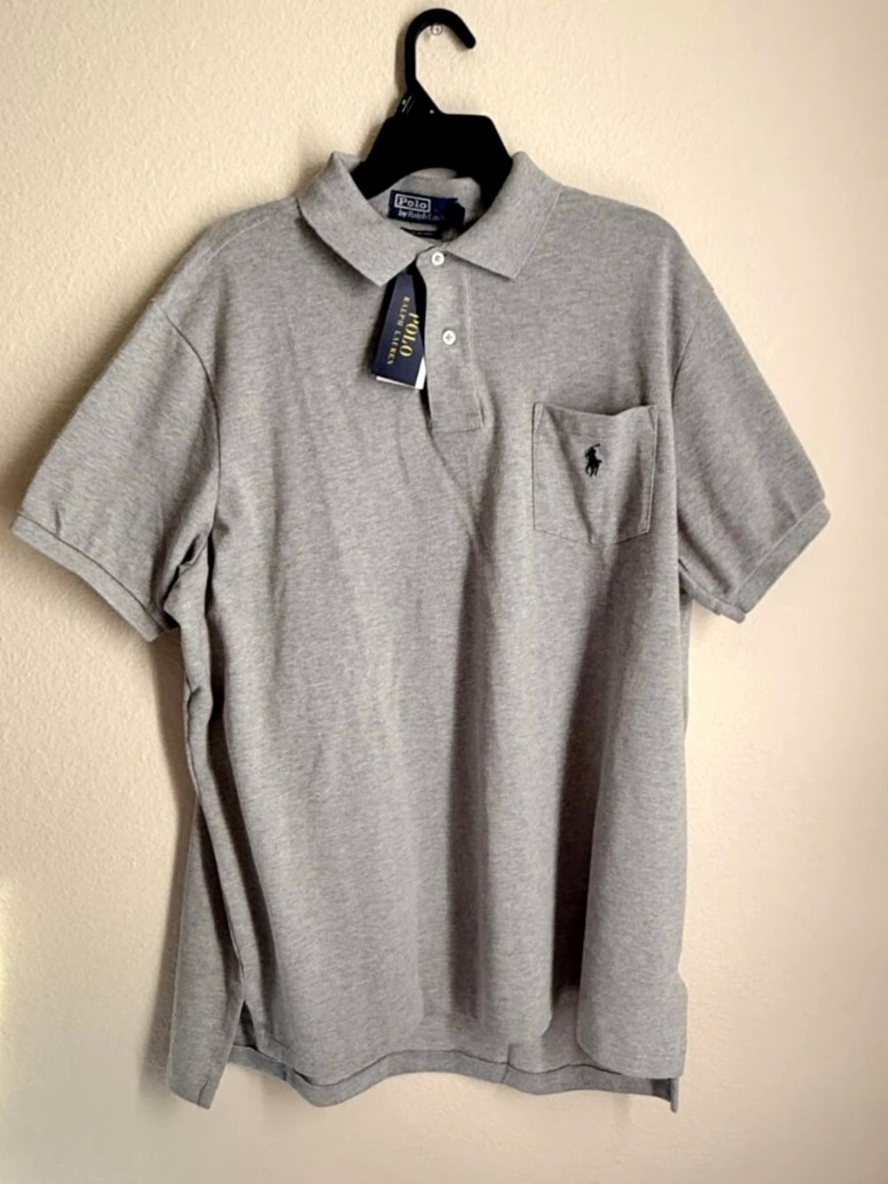 Polo Ralph Lauren Men's The Big Shirt Polo Cotton Grey Heather Size L NWT